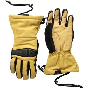 Obermeyer Mens Eclipse Leather Gauntlet Gloves Buckskin NWT Insulated Medium
